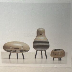 SET‎ of 3 - Ikea DVÄRGTALL DVARGTALL Decorative Figures Figurines, Wood - NEW